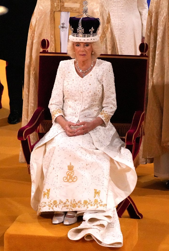 Queen Camilla's Coronation Gown Features a Sweet Tribute to Her and King Charles III's Dogs